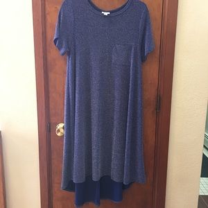 LuLaRoe Navy and Silver Chevron Elegant Carly